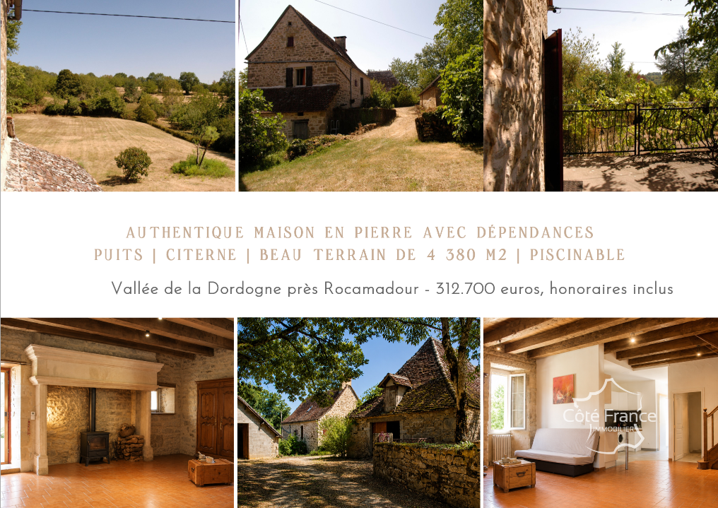 Authentique maison en pierre avec dépendances, puits, citern